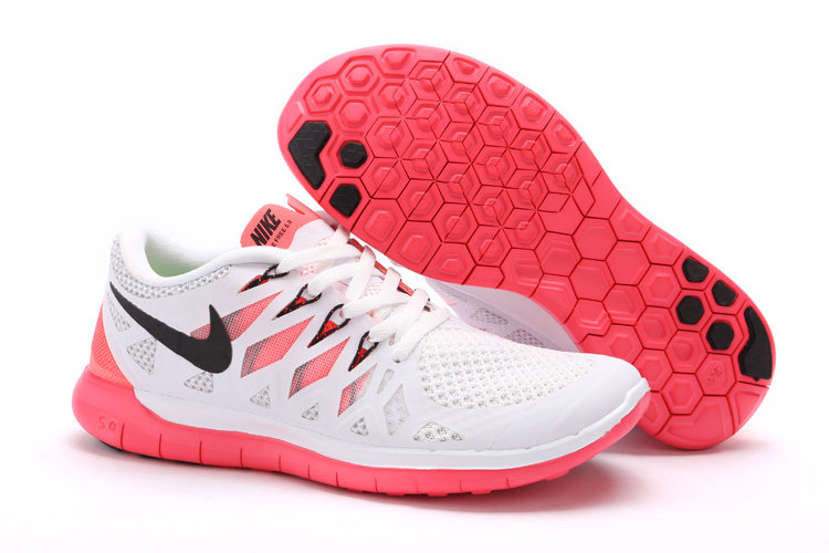 Nouveau Nike Free 5.0 Femmes Plus De Blanc Noir Rose